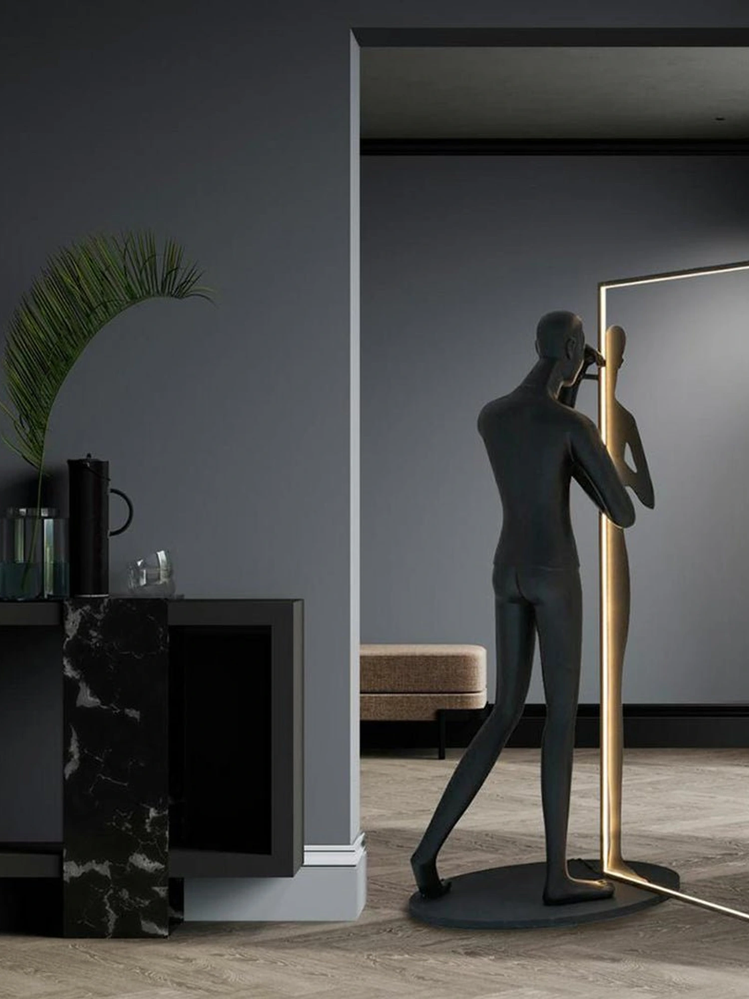 Mirror Sculpture Floor Lamp - Image 6