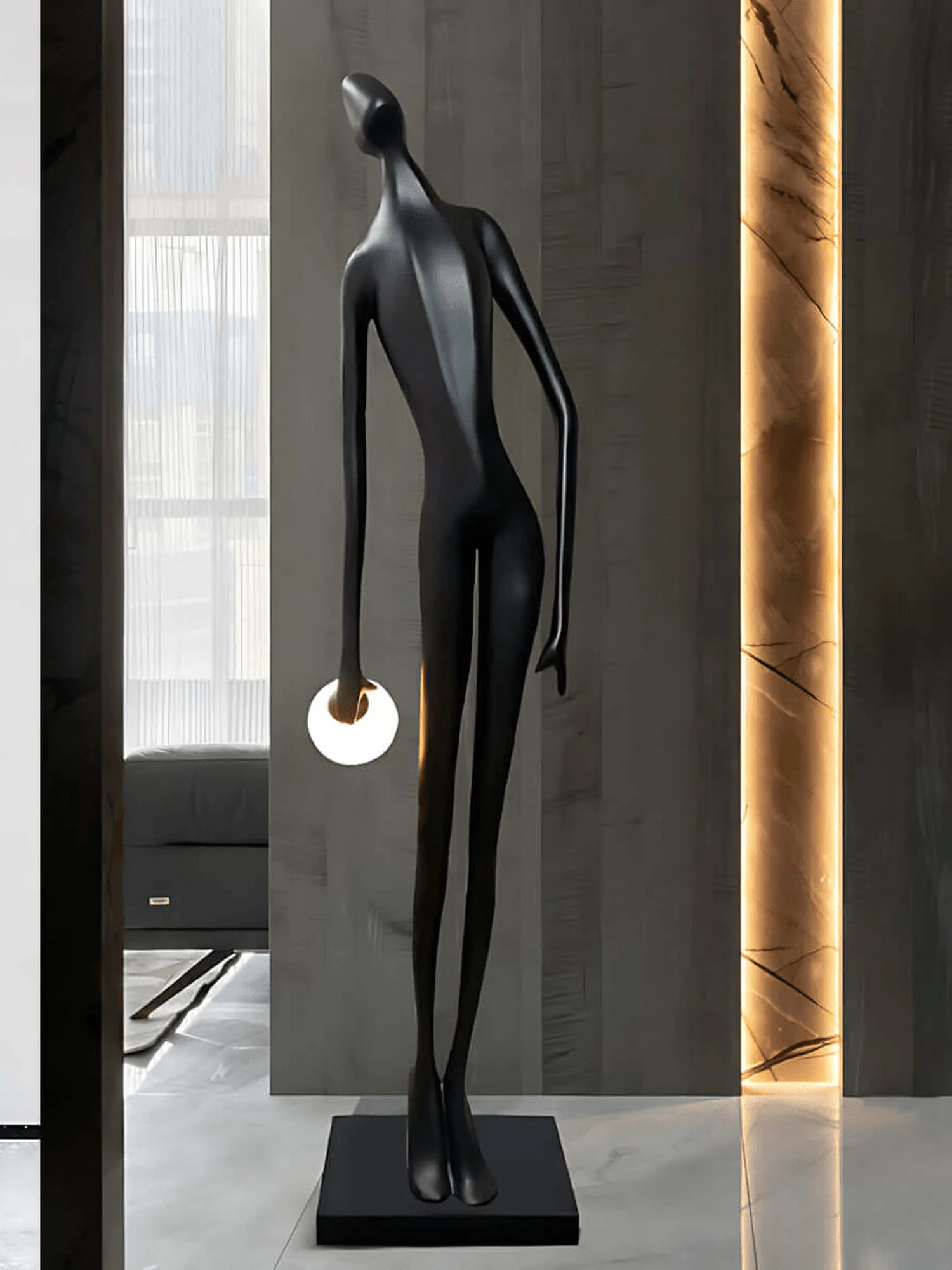 Noir Muse Sculpture Floor Lamp - Image 7