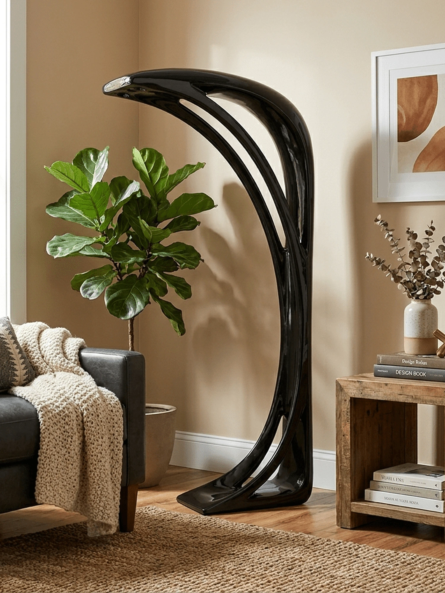 Obsidian Curve Floor Lamp - Image 4