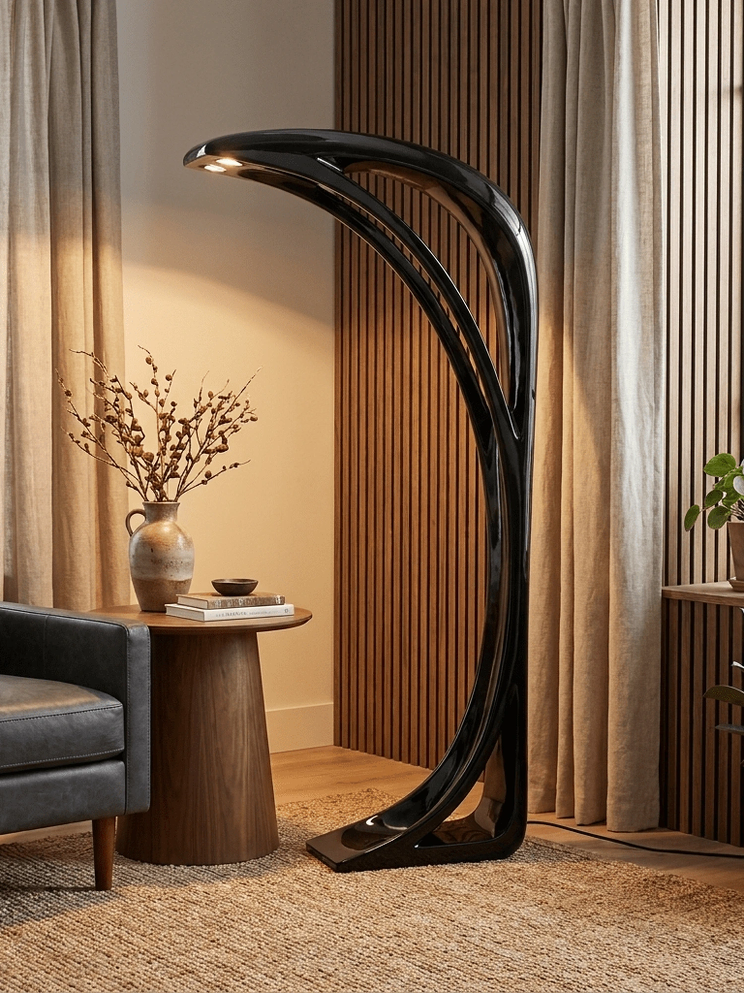 Obsidian Curve Floor Lamp - Image 5
