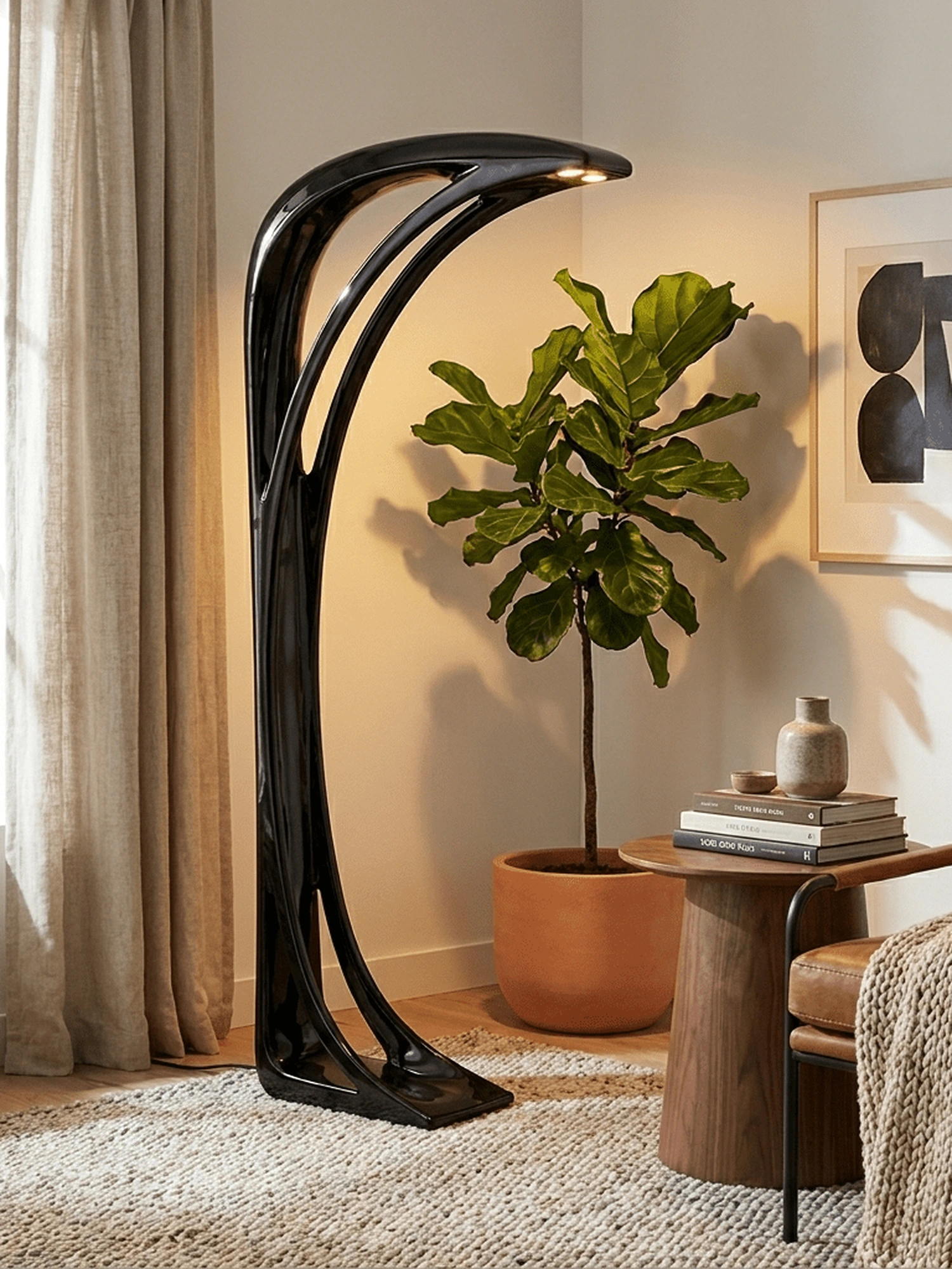 Obsidian Curve Floor Lamp - Image 6