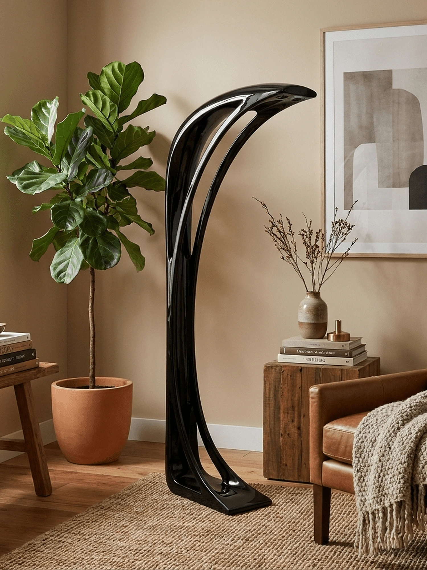 Obsidian Curve Floor Lamp - Image 7