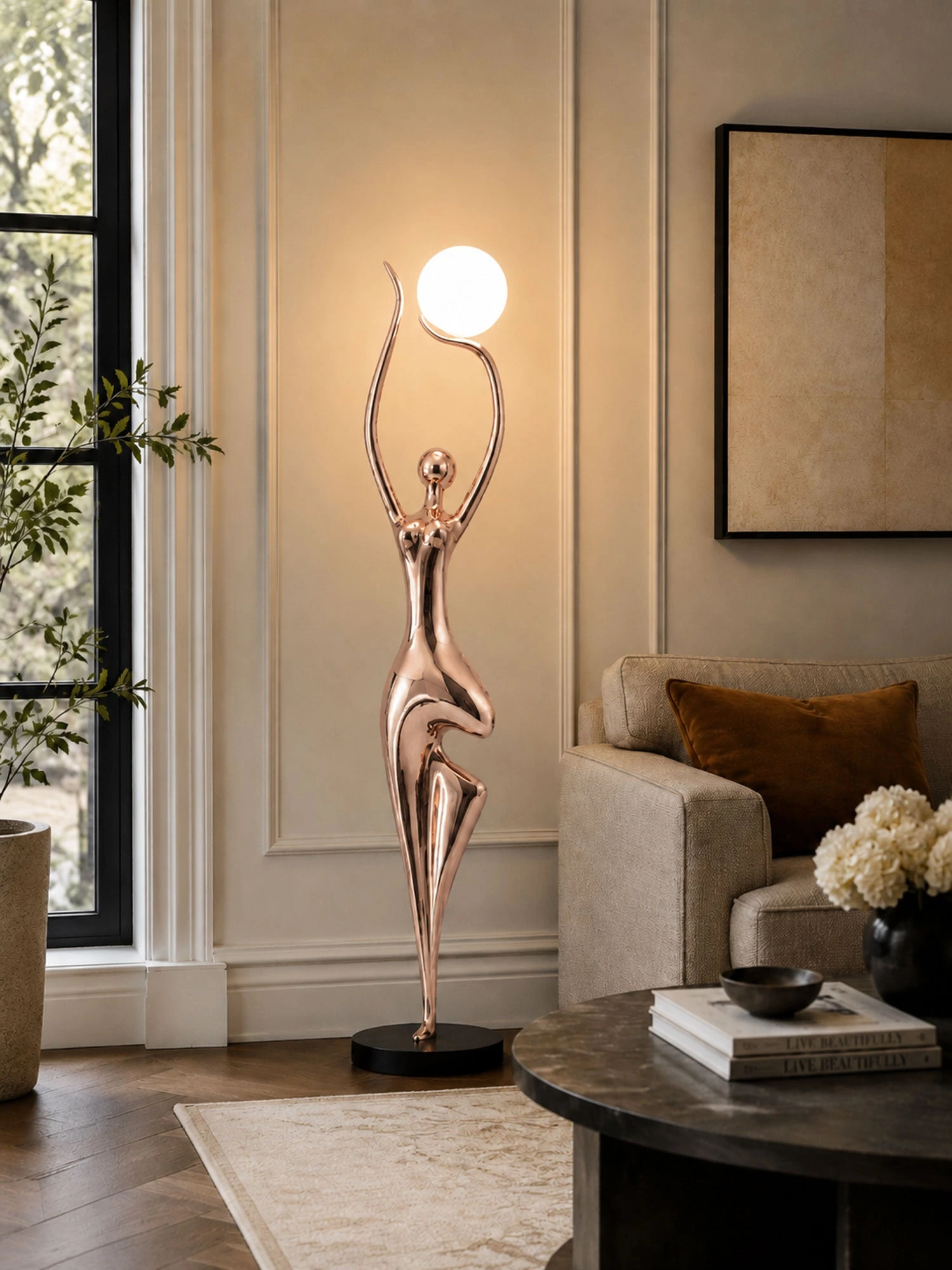Pose Yoga Sculpture Floor Lamp - Image 8