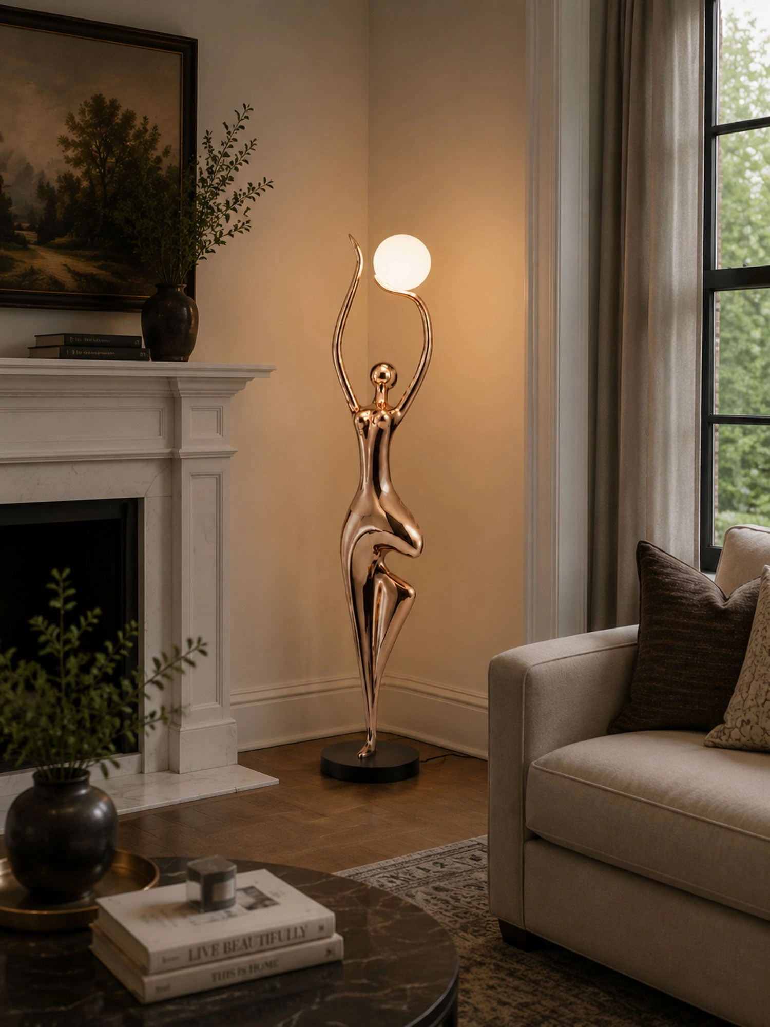 Pose Yoga Sculpture Floor Lamp - Image 3