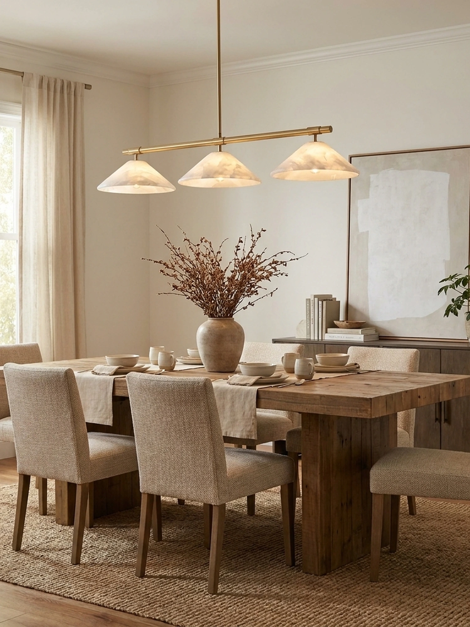 Ridgeline Alabaster Linear Chandelier - Image 2