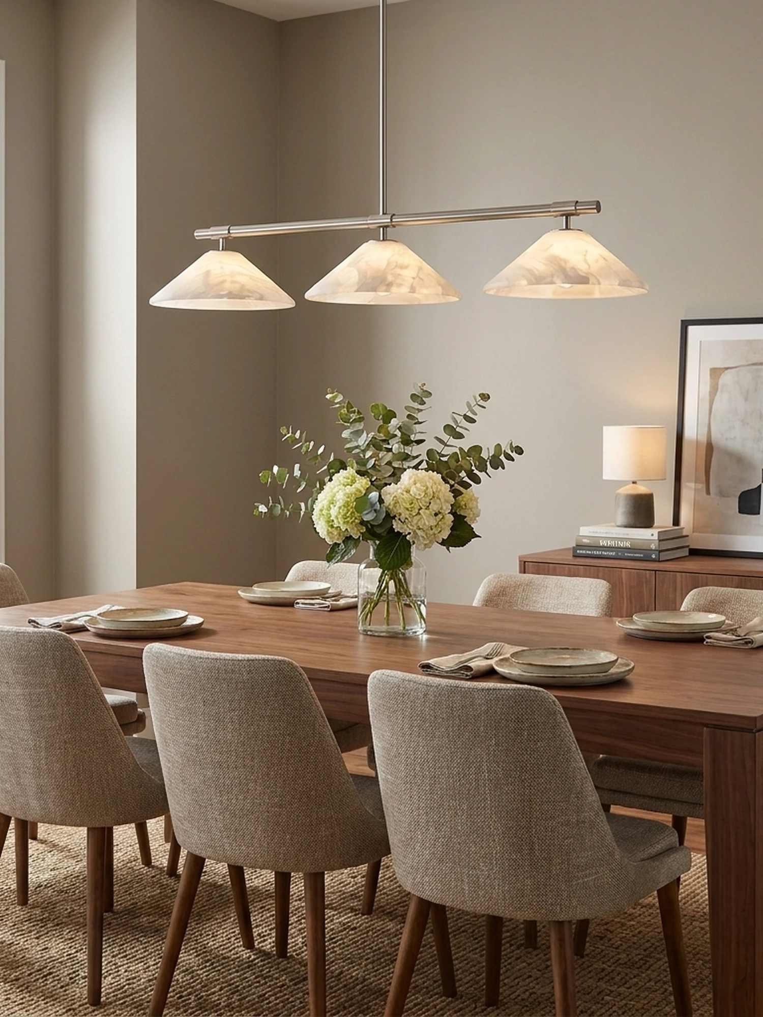Ridgeline Alabaster Linear Chandelier - Image 3