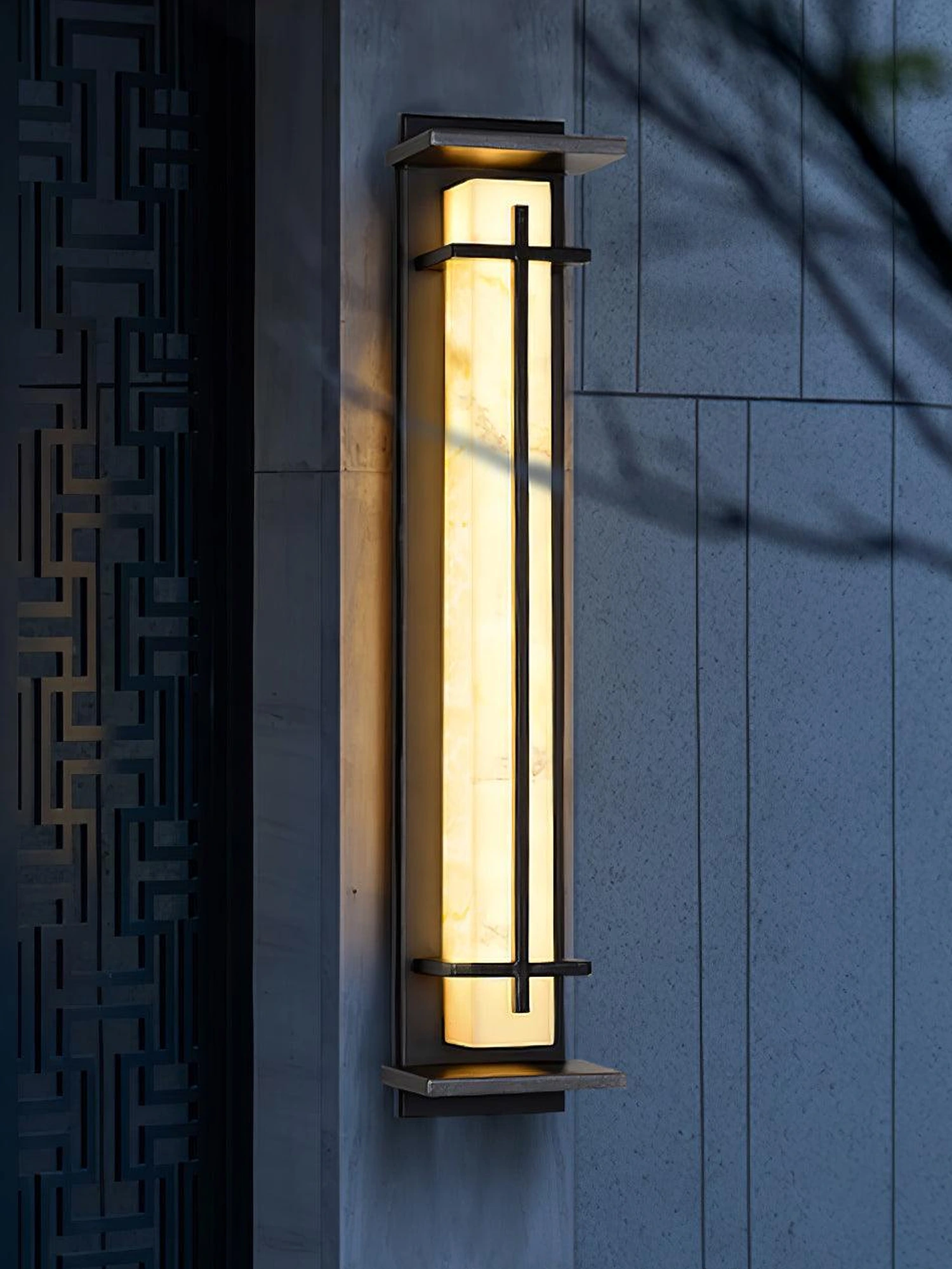 Square Outdoor Alabaster Wall Light - Image 3