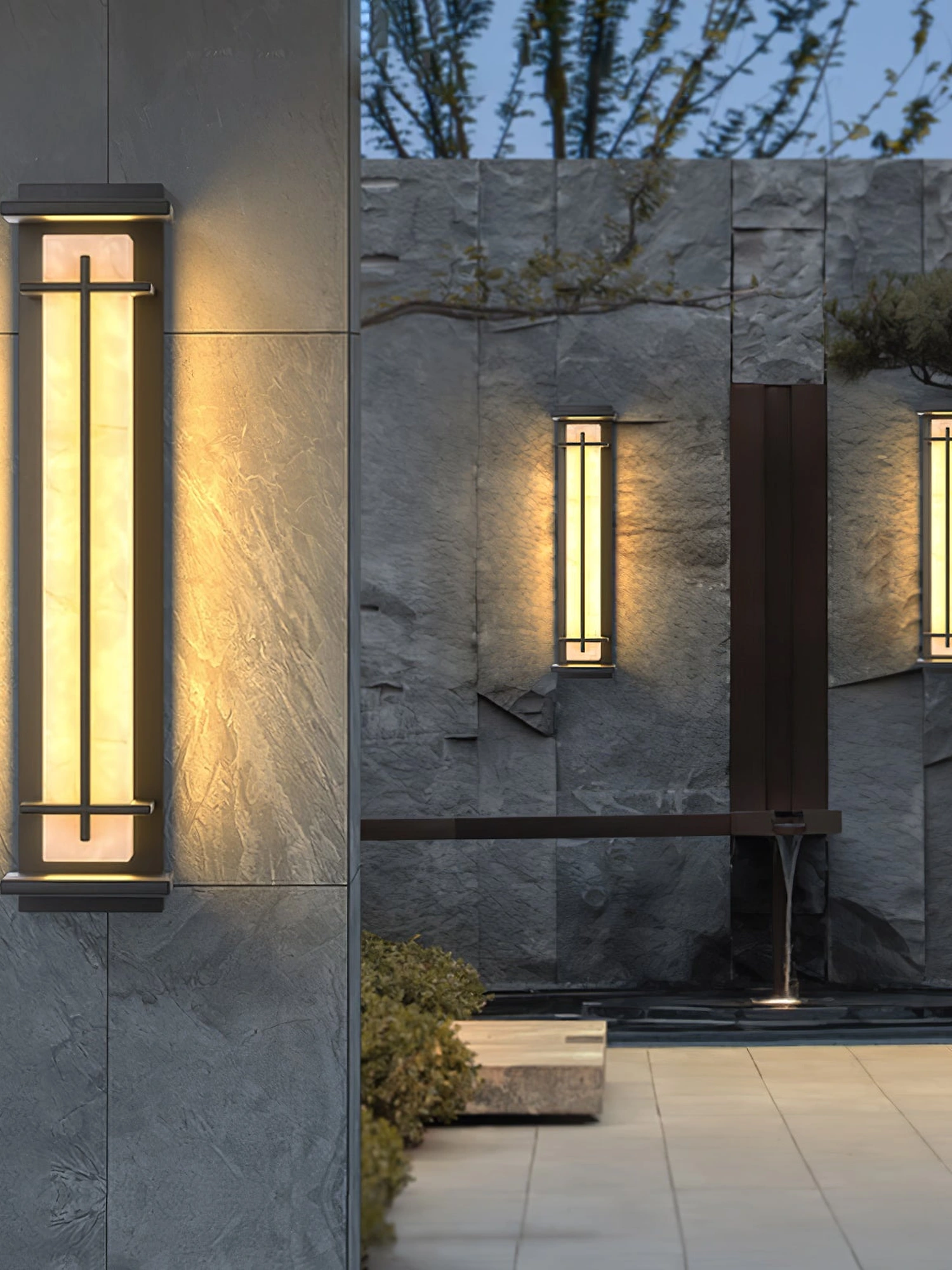 Square Outdoor Alabaster Wall Light - Image 5