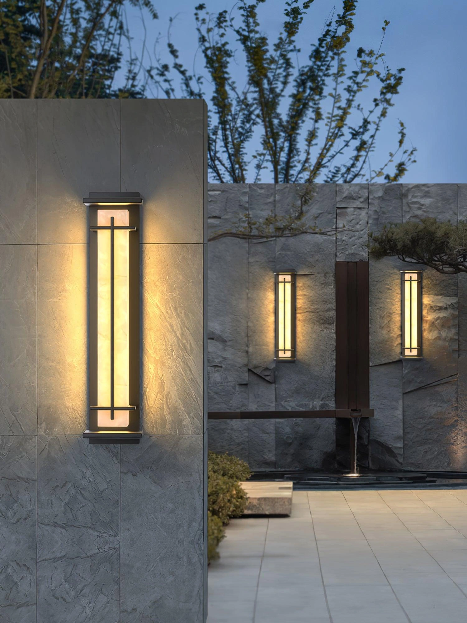 Square Outdoor Alabaster Wall Light - Image 7