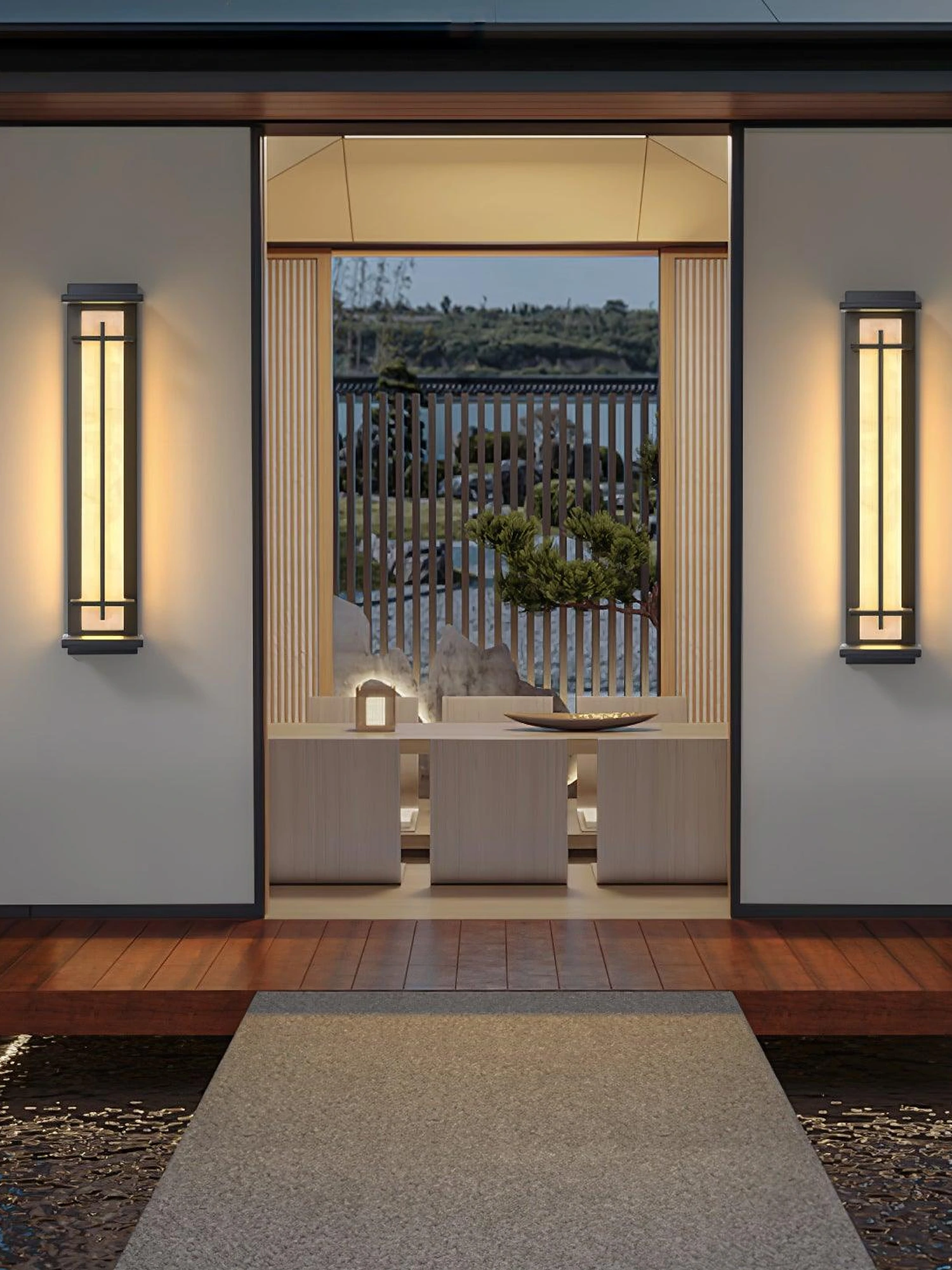 Square Outdoor Alabaster Wall Light - Image 8