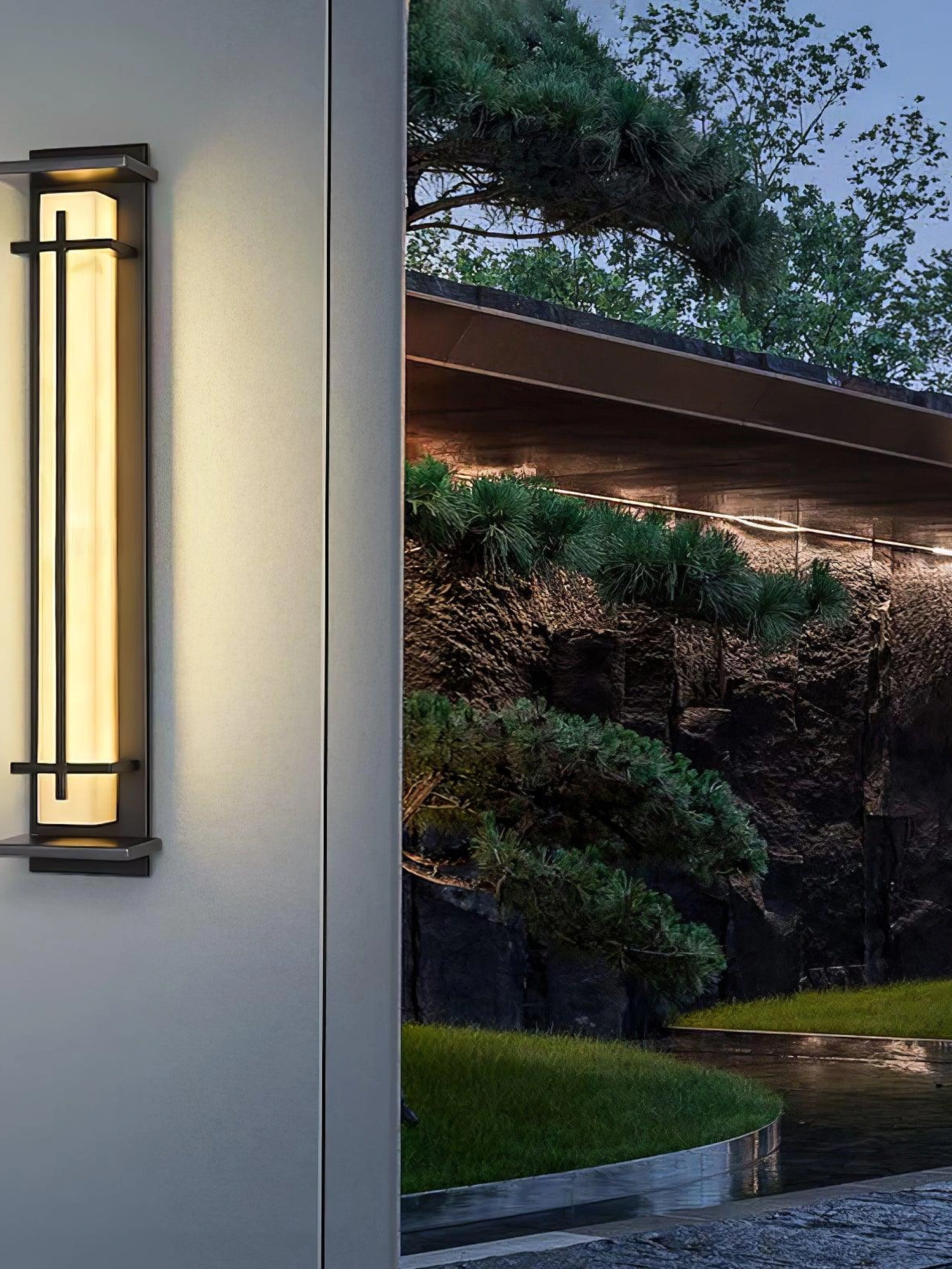 Square Outdoor Alabaster Wall Light - Image 11