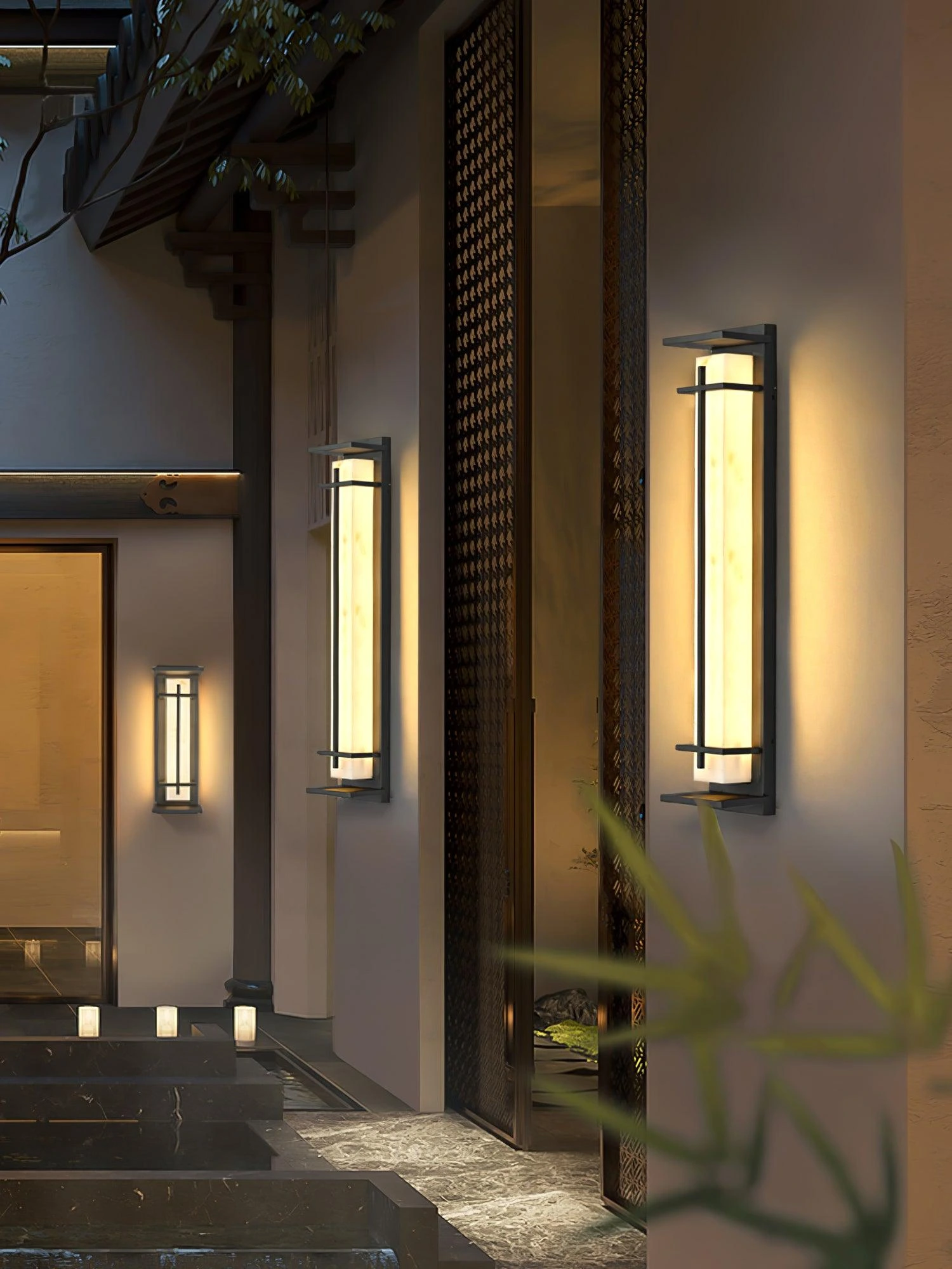 Square Outdoor Alabaster Wall Light - Image 12