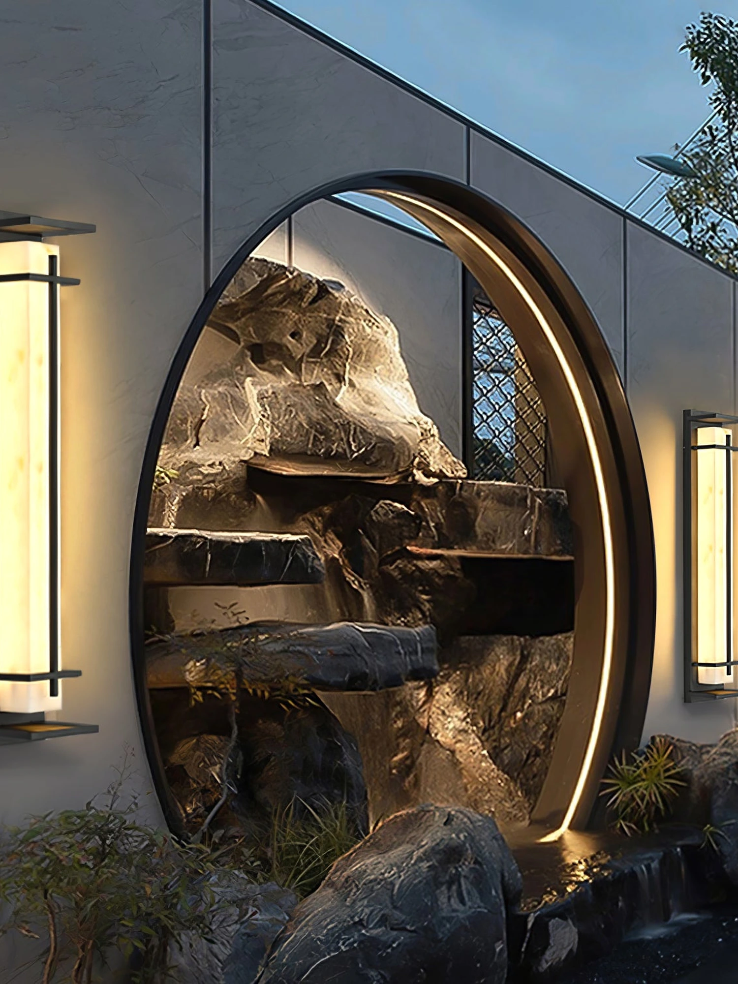 Square Outdoor Alabaster Wall Light - Image 18