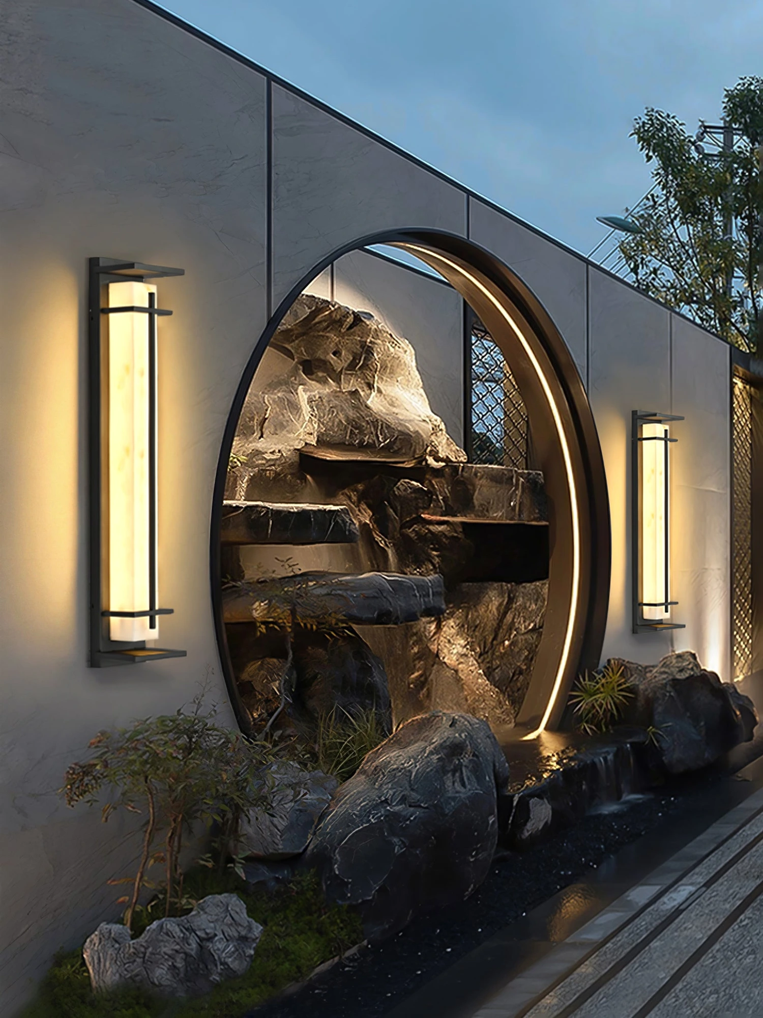 Square Outdoor Alabaster Wall Light - Image 19