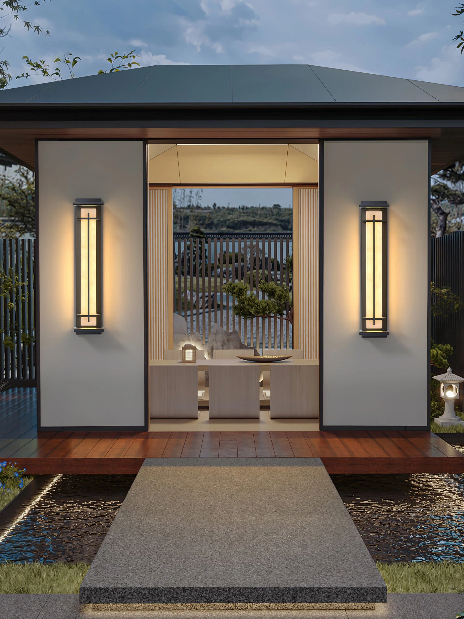 Square Outdoor Alabaster Wall Light - Image 21