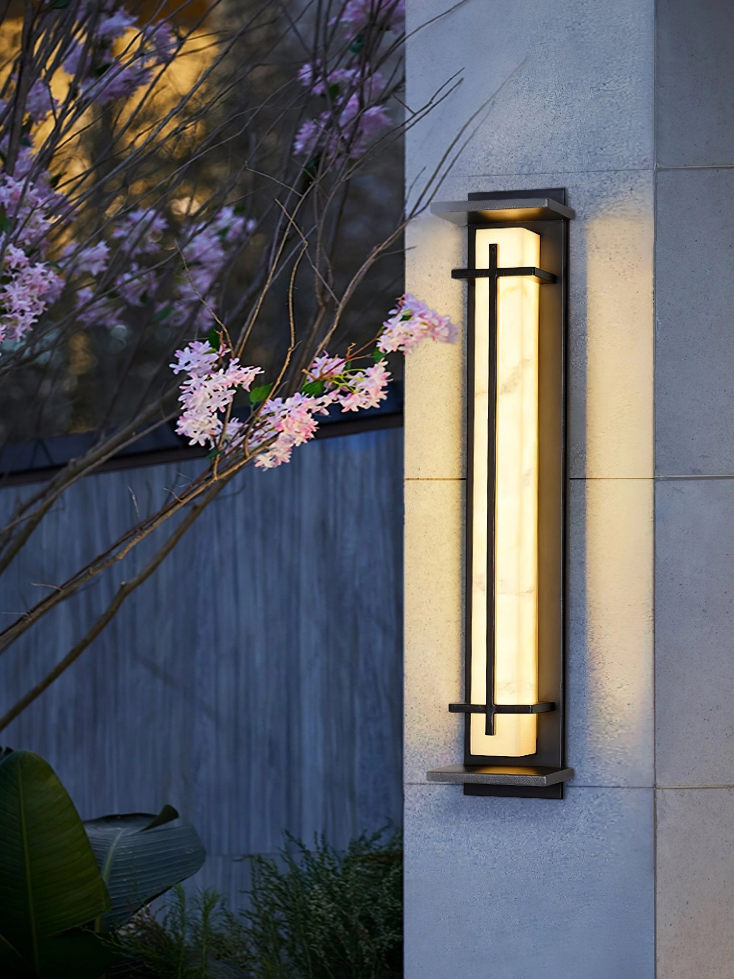 Square Outdoor Alabaster Wall Light - Image 2