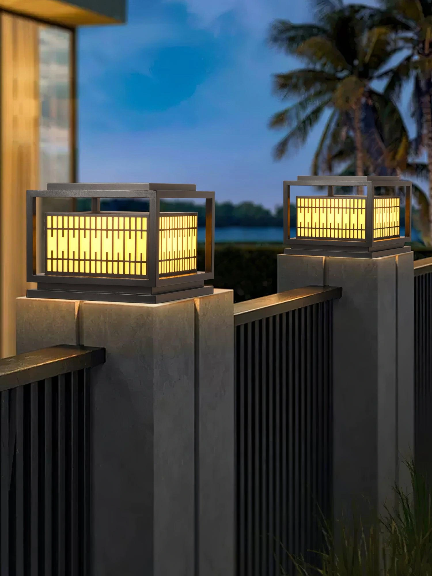 Window Grille Outdoor Post Light - Image 12